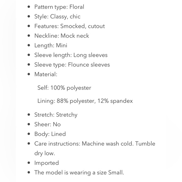 Floral smocked mini dress. - Picture 4 of 5